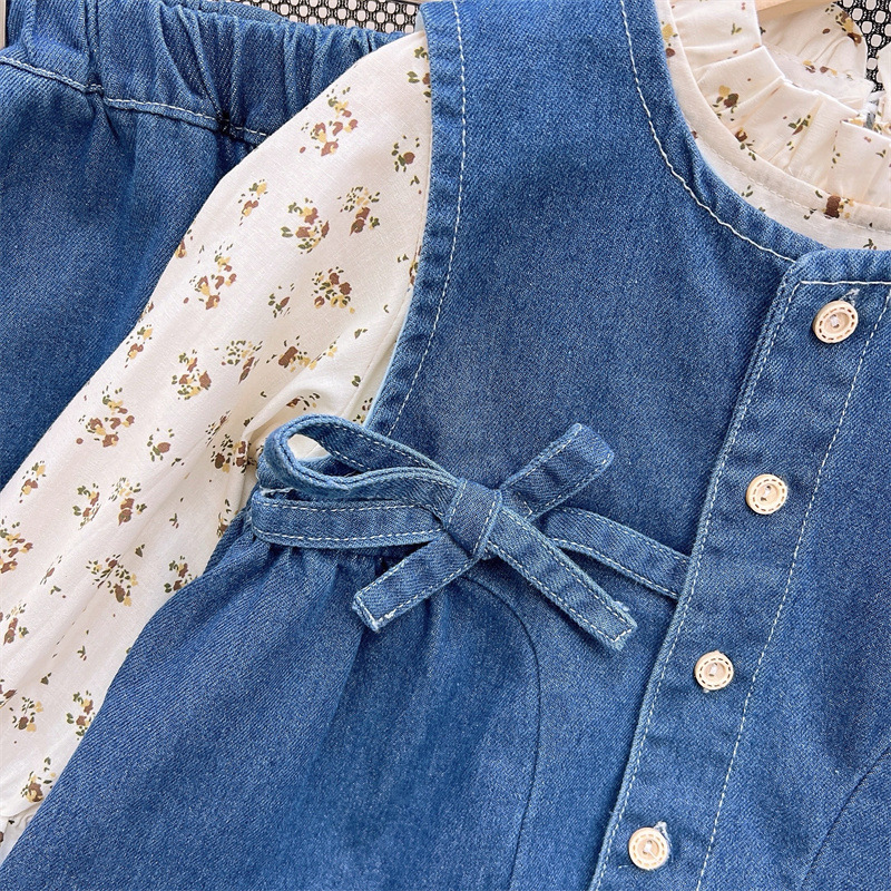 DailyBebe Kids Floral Denim 3-Piece Set