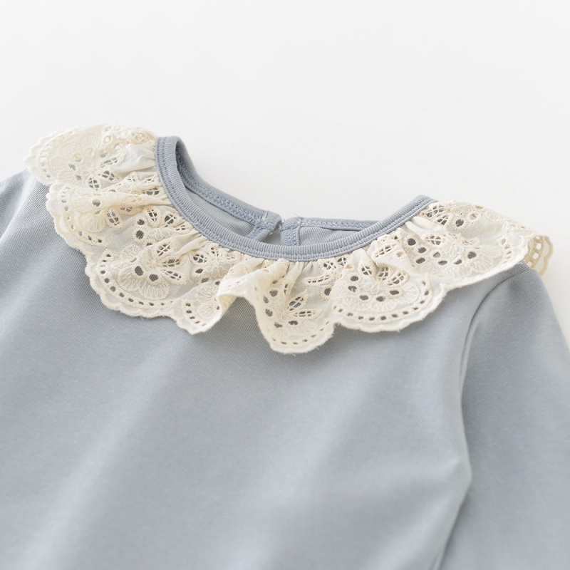 Baby Girl Lace Trim Long Sleeve Top T-Shirt