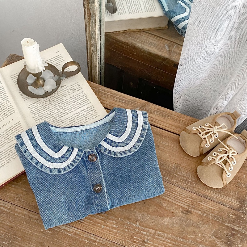 Baby Toddler Girls' Peter Pan Collar Denim Jacket