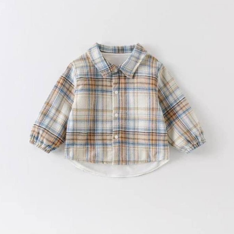 2-Piece Baby Toddler Plaid Shirt & Overalls Set