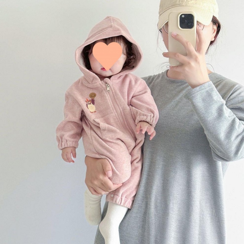 Baby Toddler Bear Print Hooded Romper