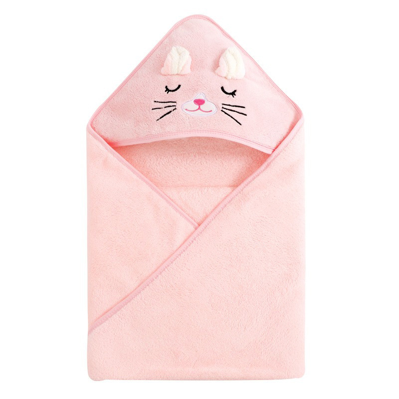 Baby Toddler Cartoon Embroidery Bath Towel Cape