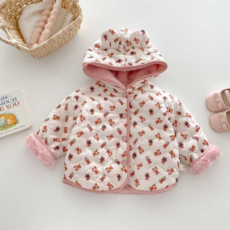 Toddler Full Print Bear Warm Reversible Jacket