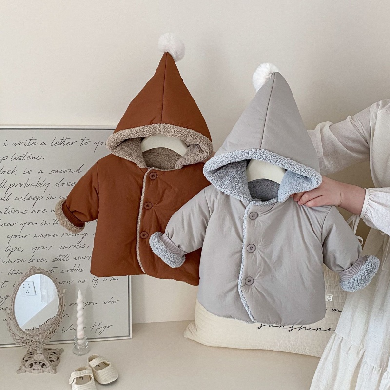 Baby Toddler Solid Color Warm Cotton Jacket