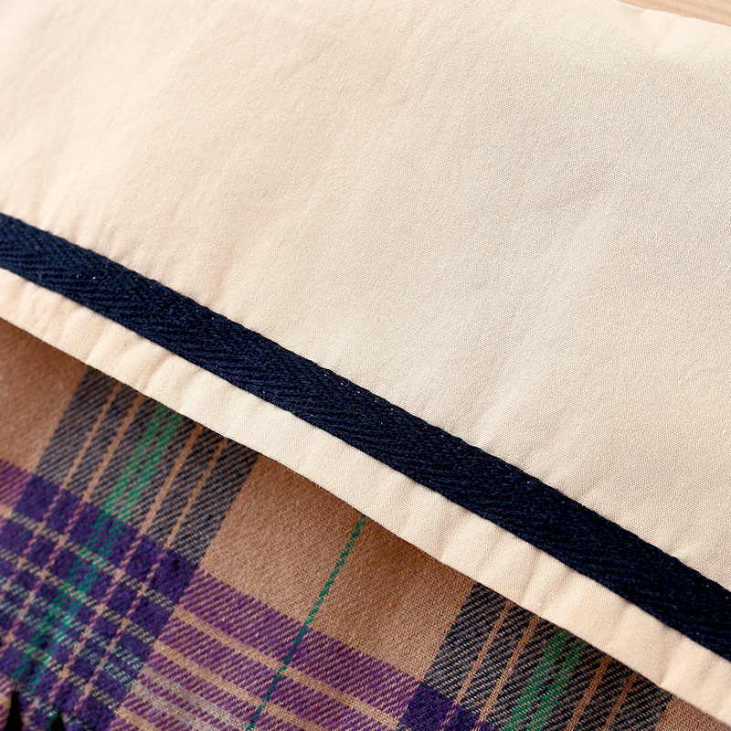 Baby Toddler Girls Classic Plaid Princess Dress（Free Bear Backpack）