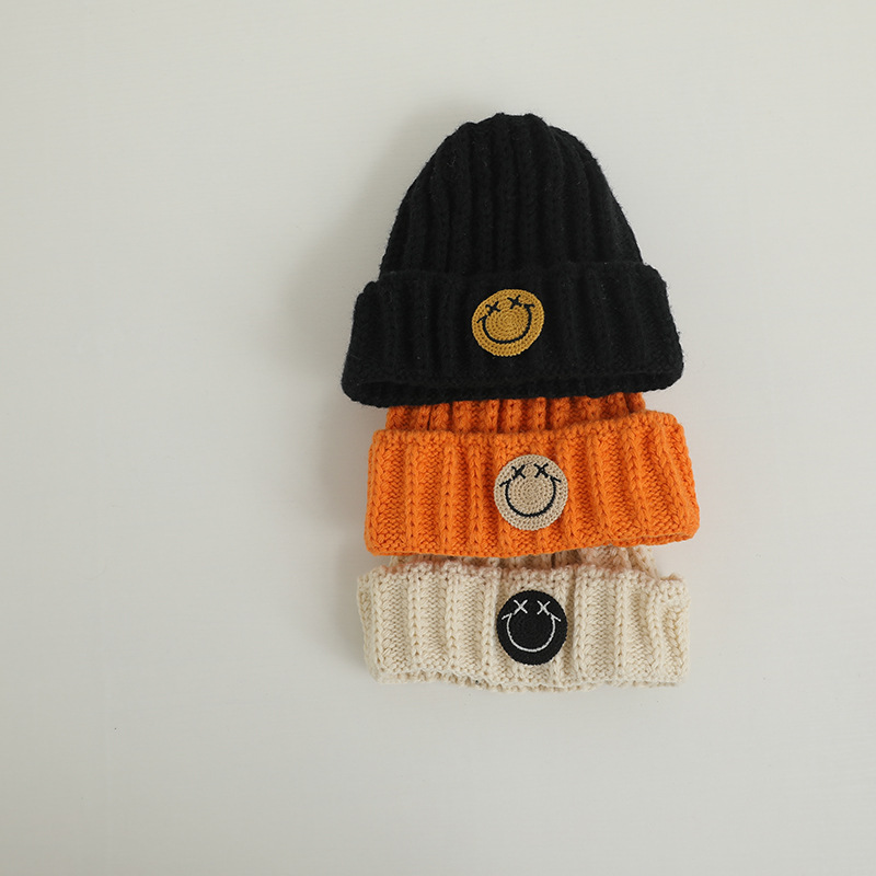 Baby Toddler Cute Smiley Solid Color Knit Hat