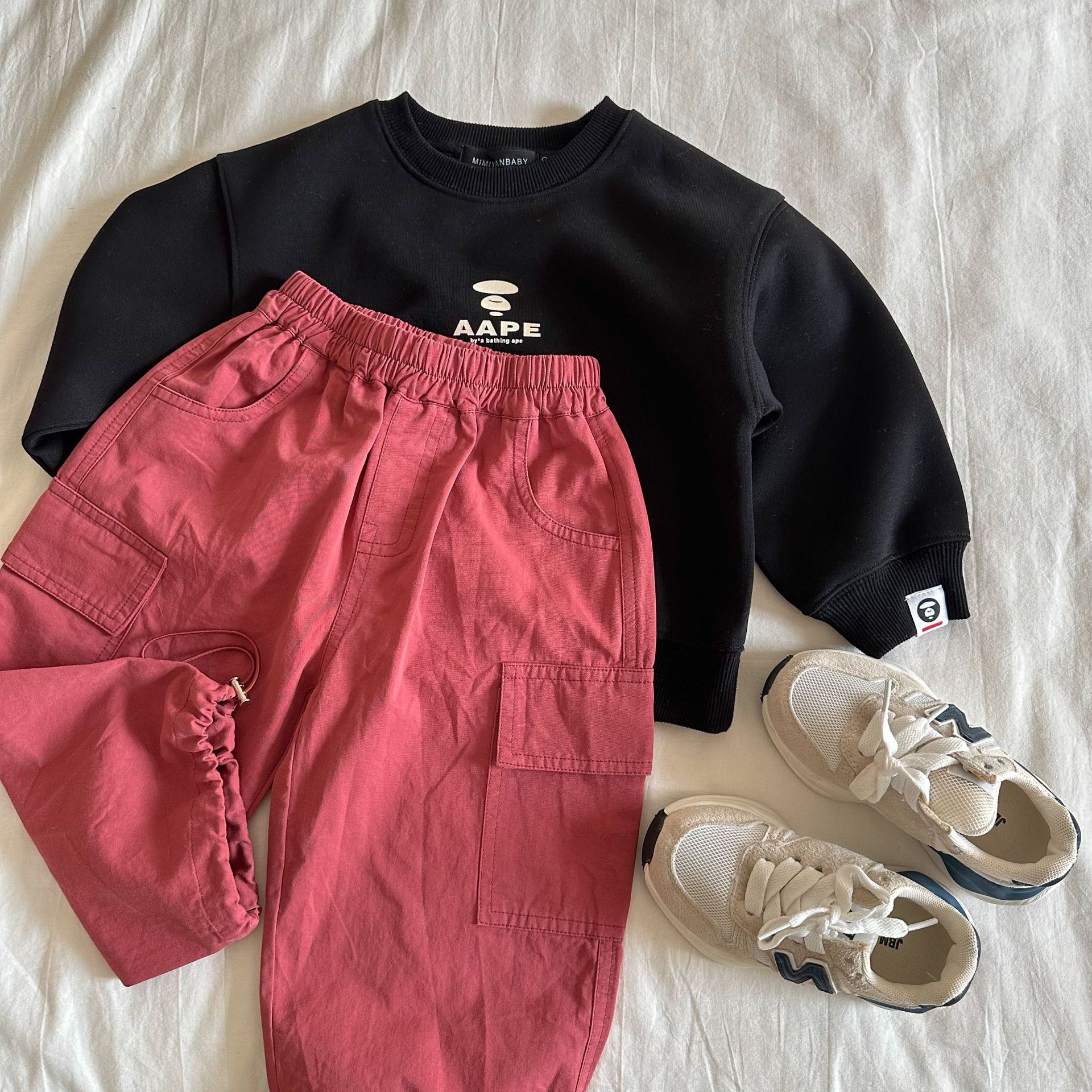 Toddler Solid Color Worker Pocket Pants