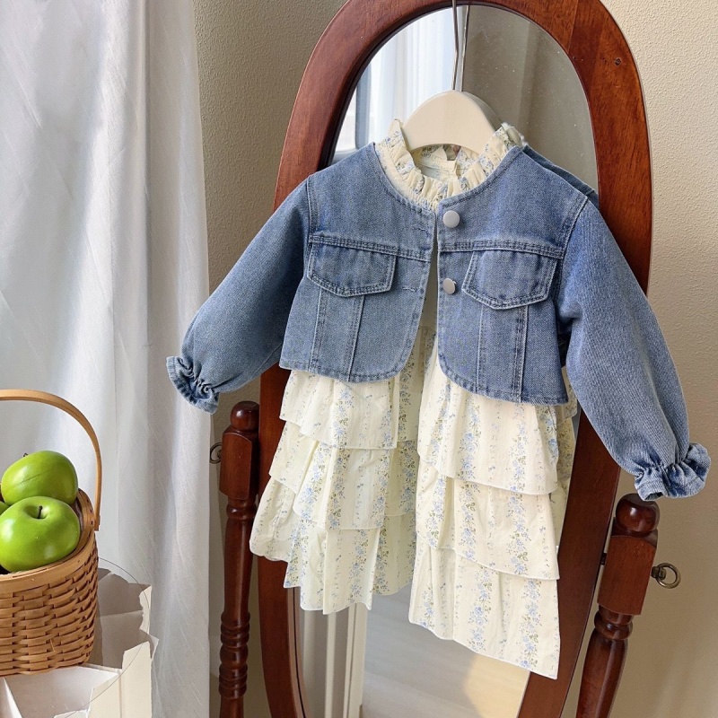 Kids' Girls' Denim Jacket & Floral Dress