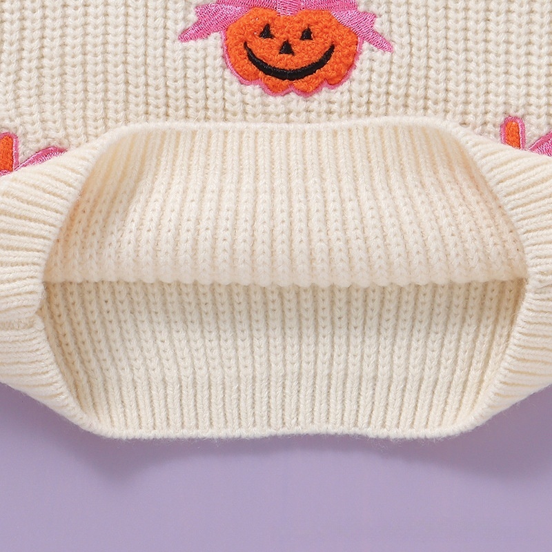 Baby Halloween Pumpkin Embroidered Sweater