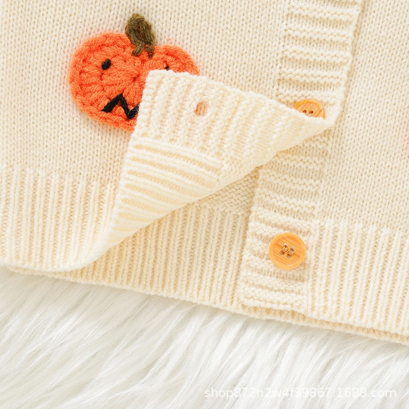 Baby Toddler Halloween Pumpkin Sweater Cardigan
