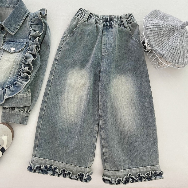 2-Piece Kids' Lace-Up Denim Set