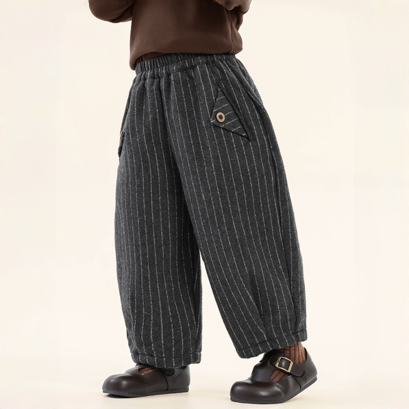 Kids' Striped Fleece-Lined Casual Pants