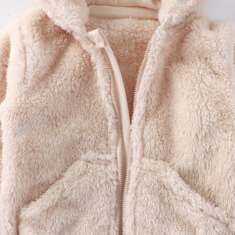 Baby Toddler Plush Zipper Outerwear