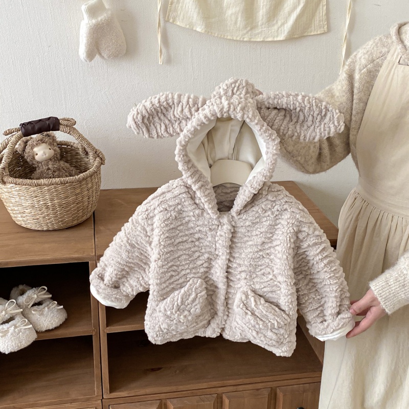 Baby & Kids Rabbit Ear Fuzzy Outerwear