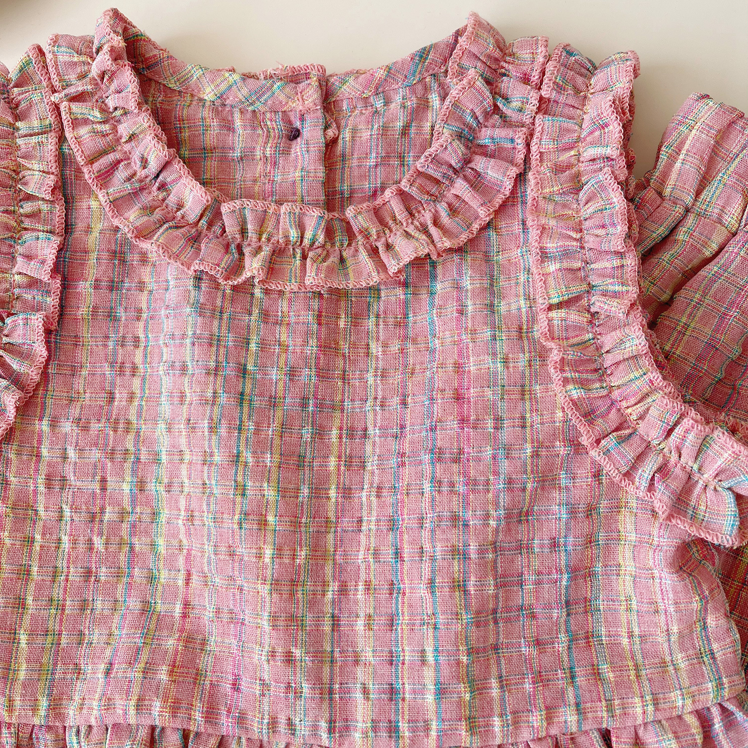 Toddler 2-Piece Pink Plaid Sleeveless Casual Set