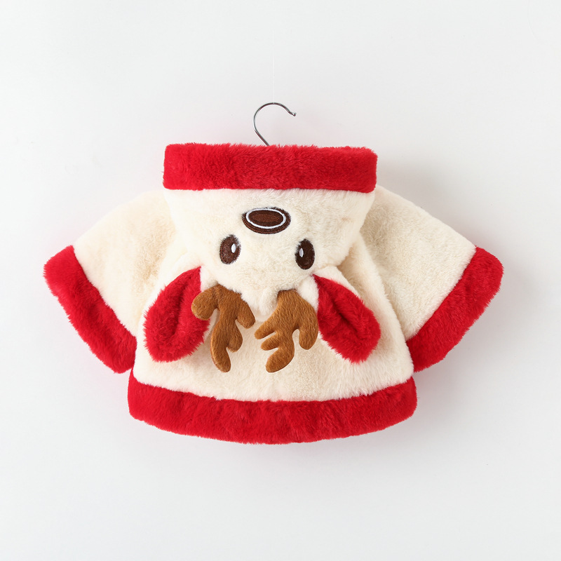 Baby Reindeer Fleece Hooded Warm Cape