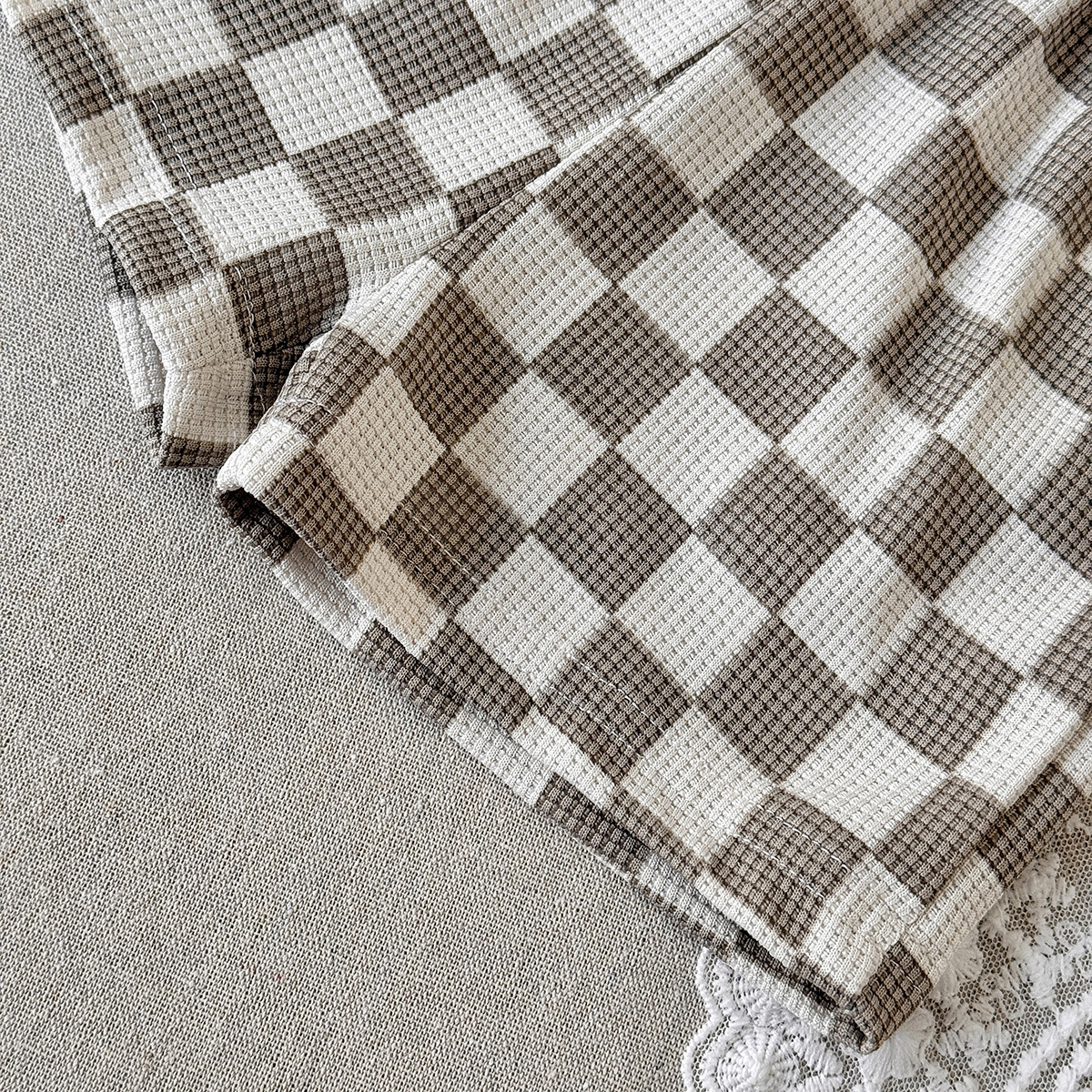 Baby 2-Piece Checkerboard Pattern Waffle Set