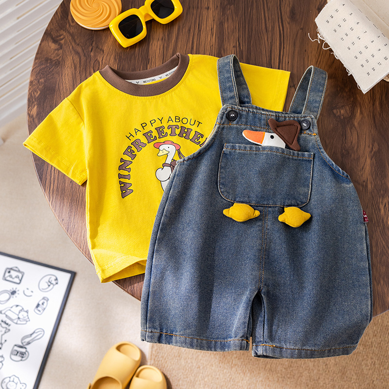 Toddler Duck T-shirt and Overalls Set