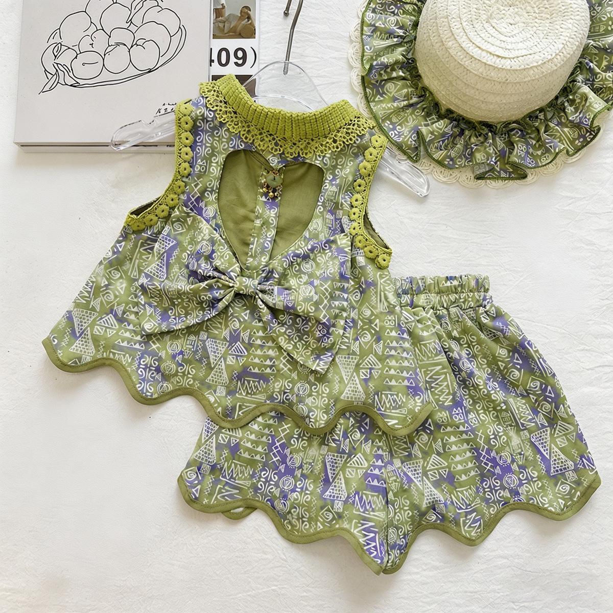 Baby& Kid Forest Lace Collar Top & Pant Sets