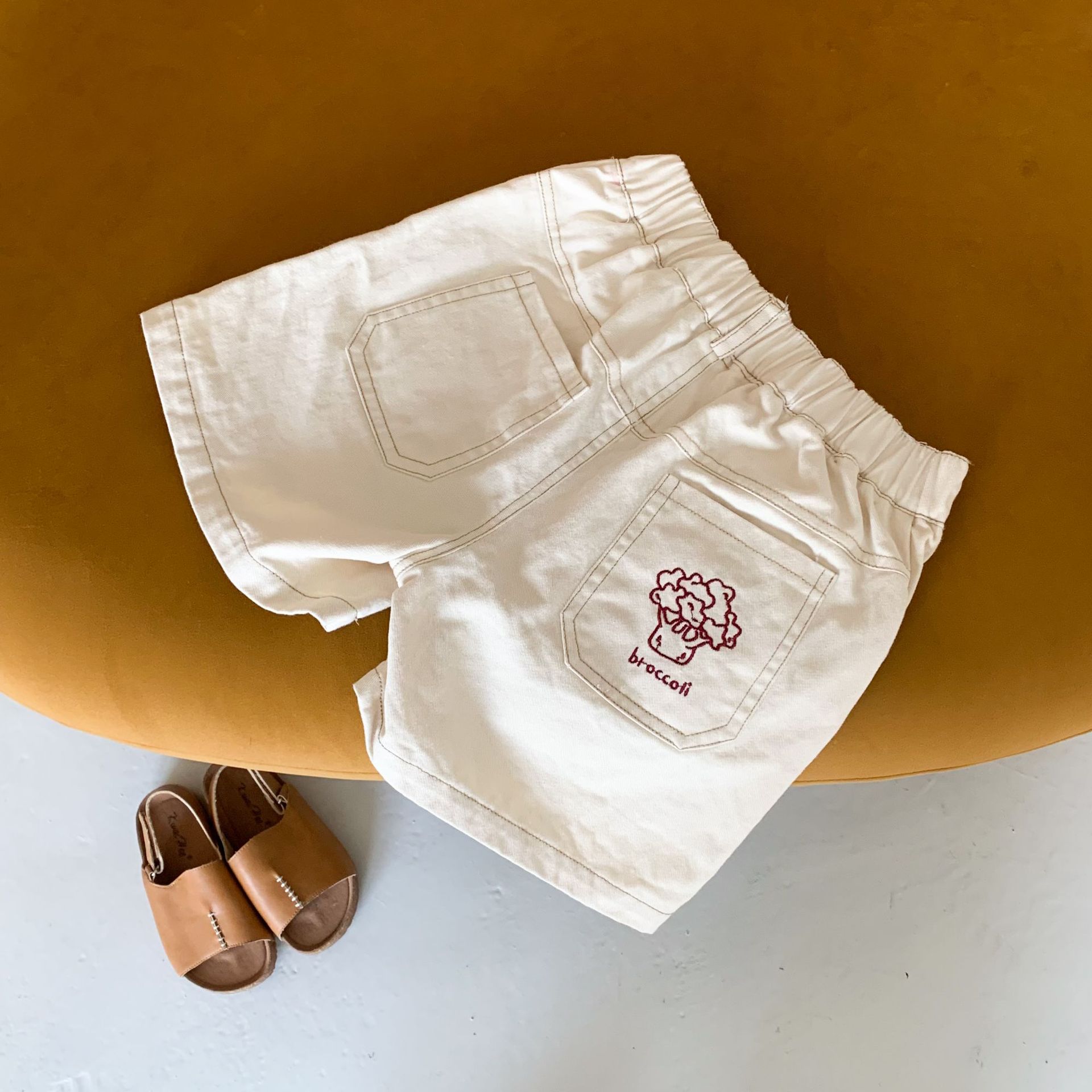 Kids Broccoli Embroidery Short Pants