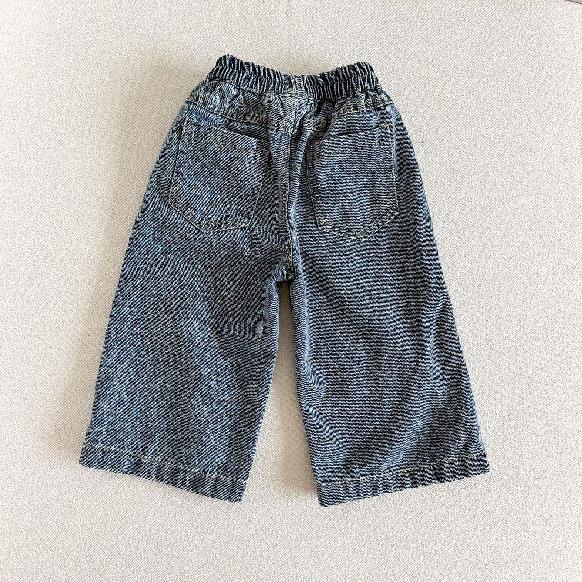 Kids Leopard Print Denim Pants