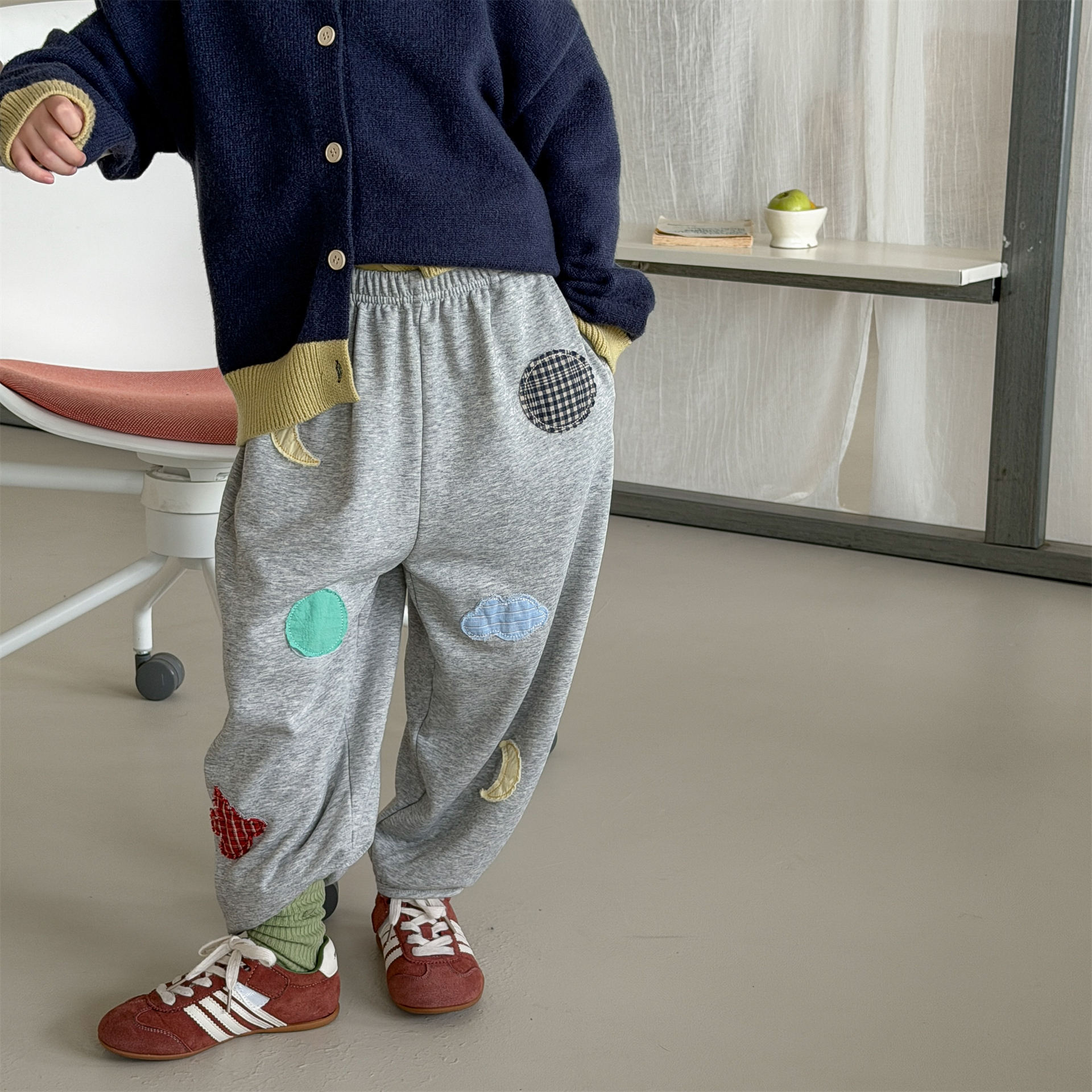 Kids Moon Plaid Casual Pants