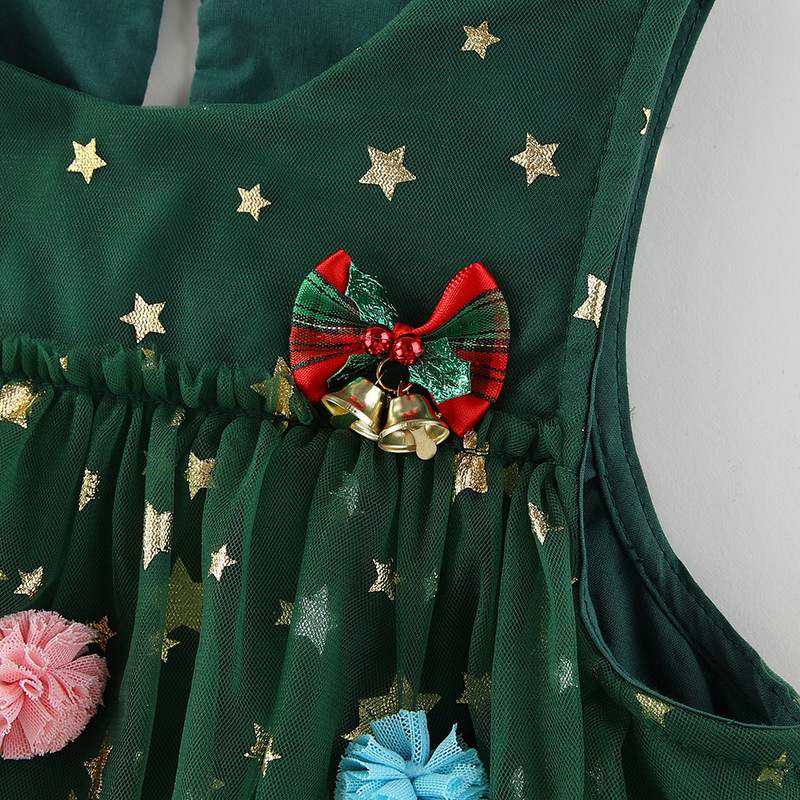 Kids Christmas Mesh Dress