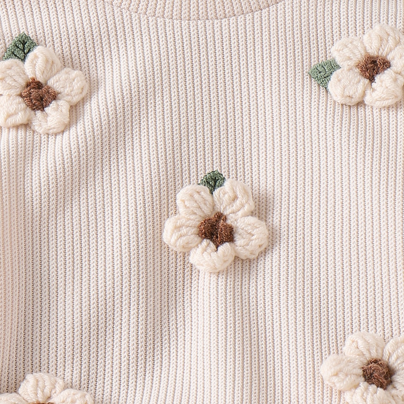 Baby Flowers Sweatshirt and Washed Denim Pants Set