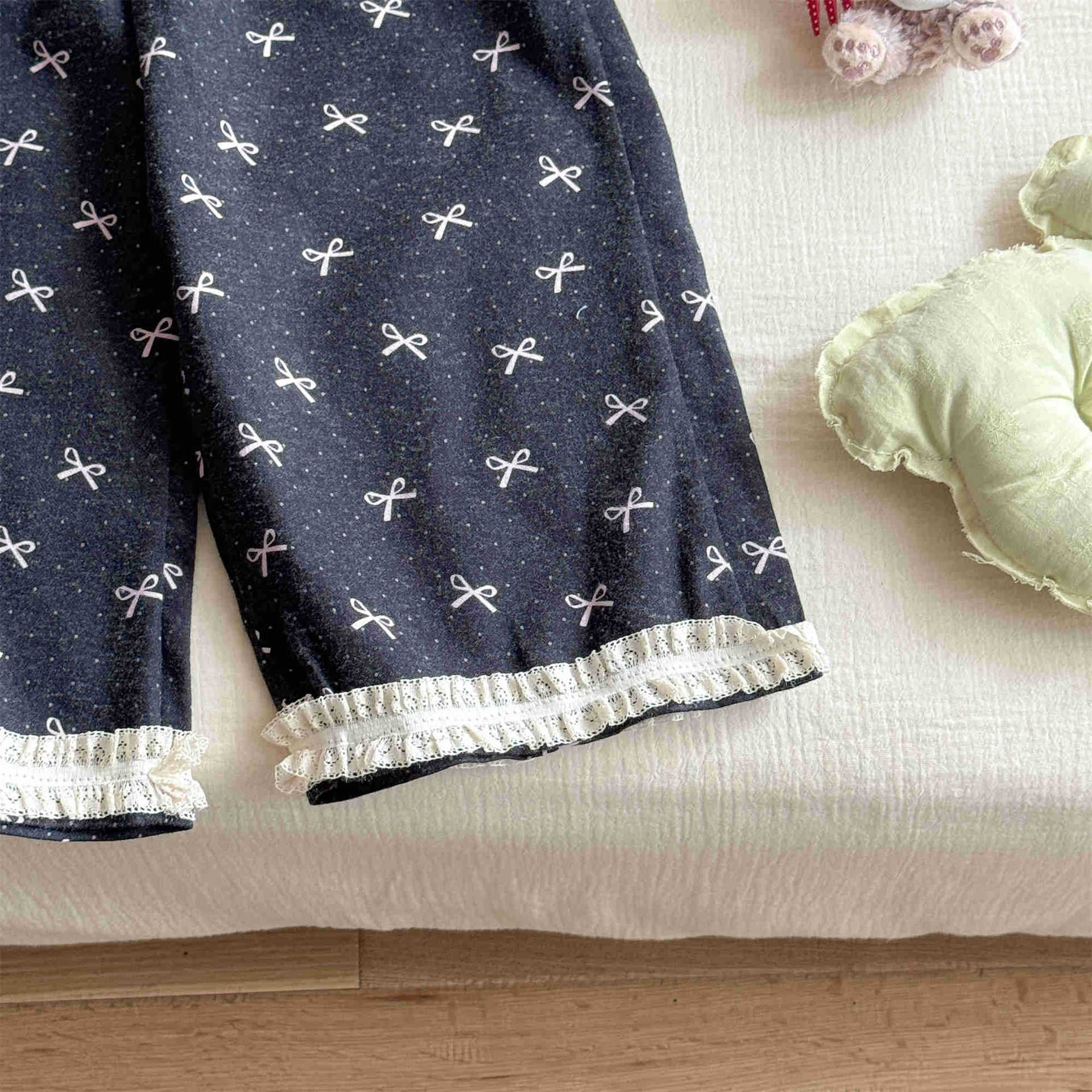 Kids Bow Lace Straight Leg Pants