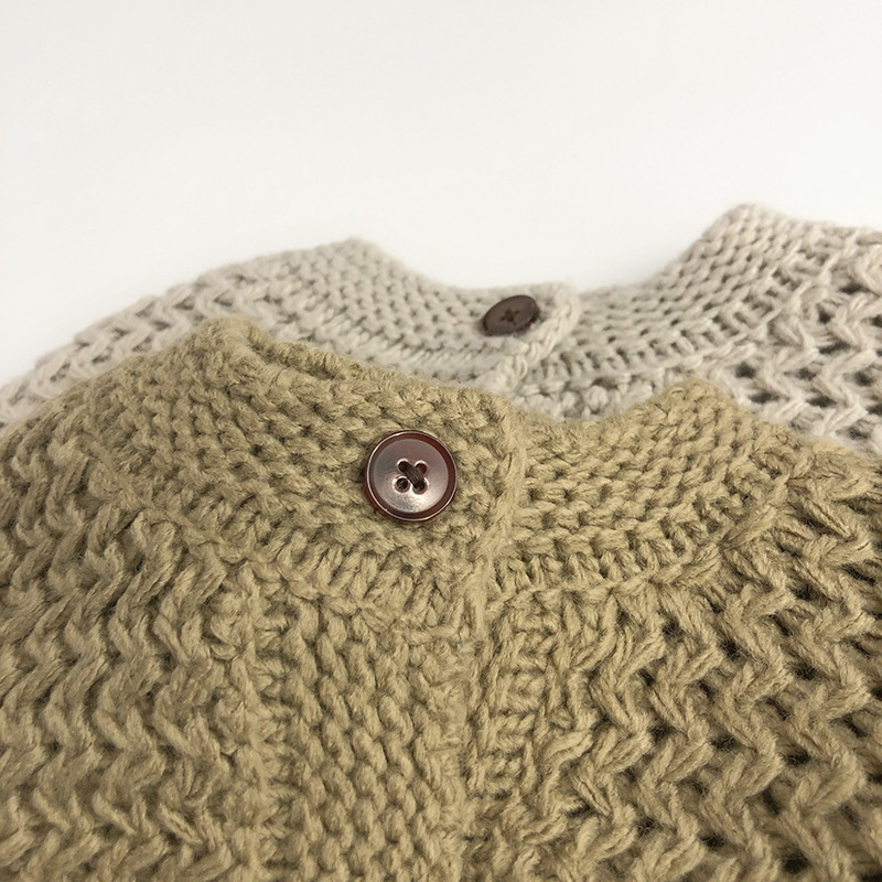 Kids Solid Color Wave Texture Sweater