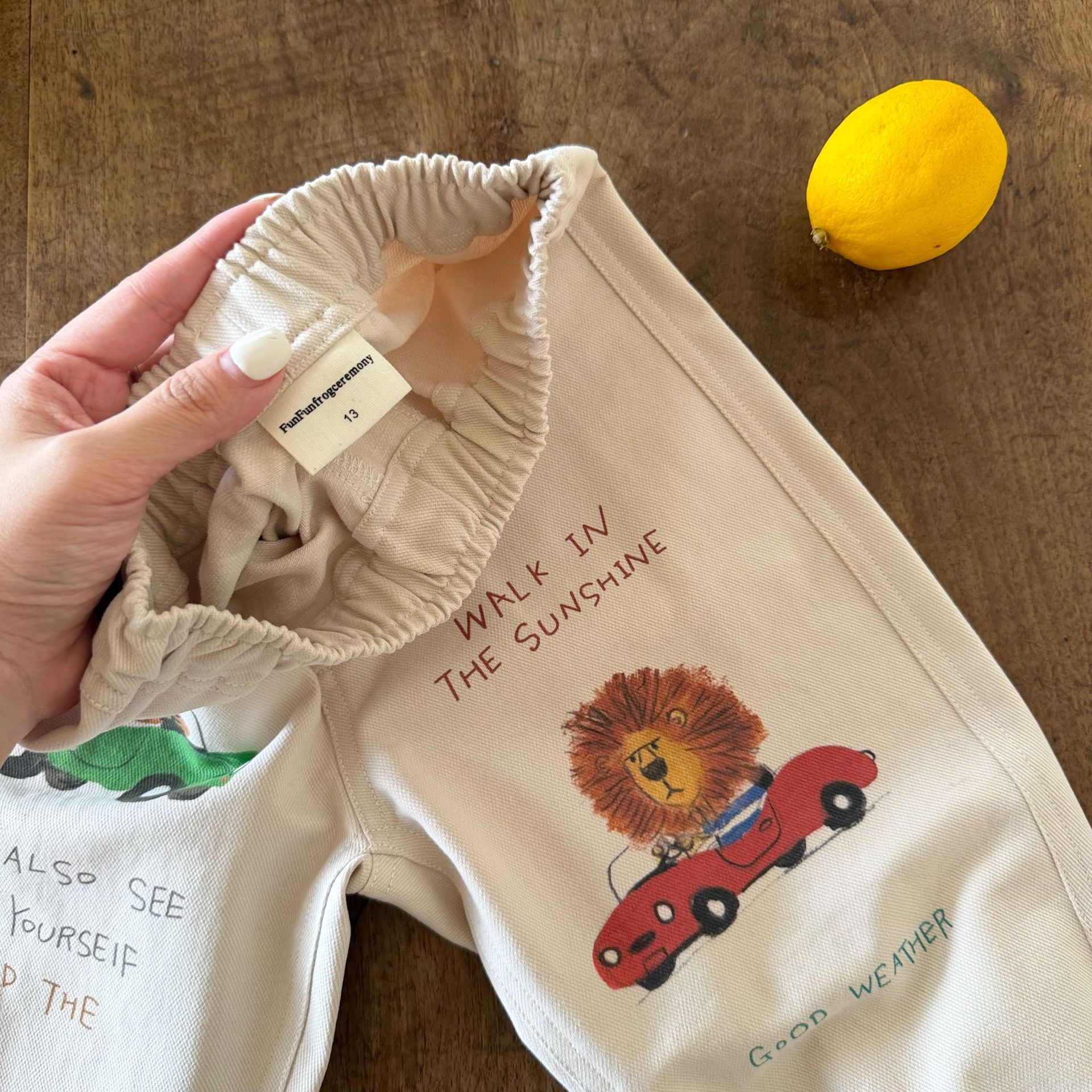 Kids Animal Cars Pattern Pants