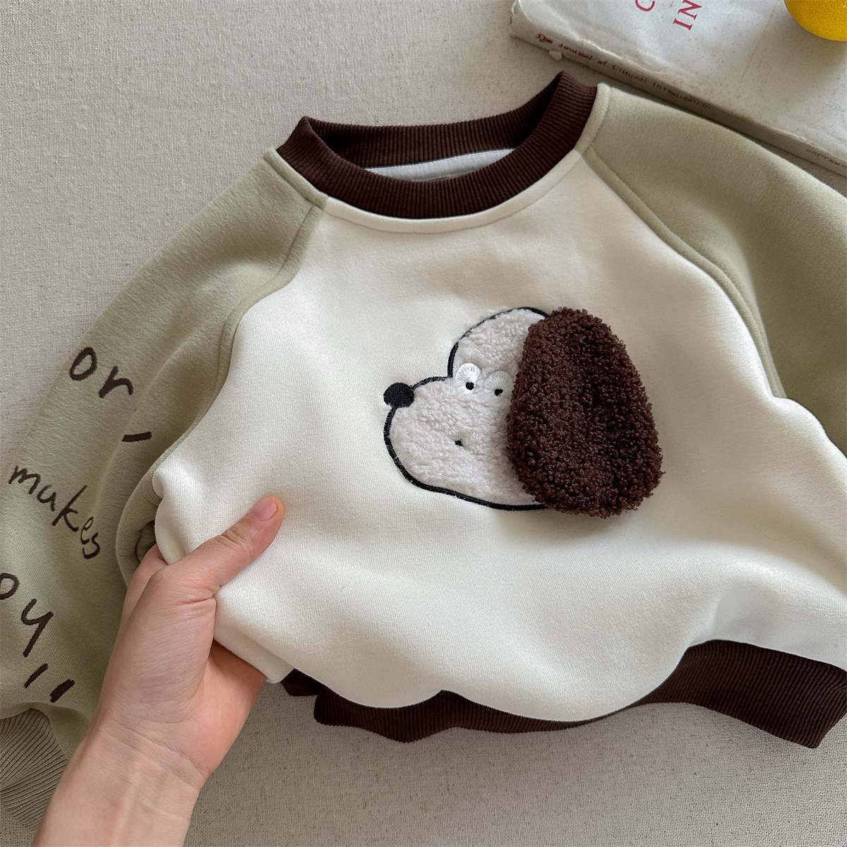 Kids Contrasting Colors Crew Neck Sweatshirt