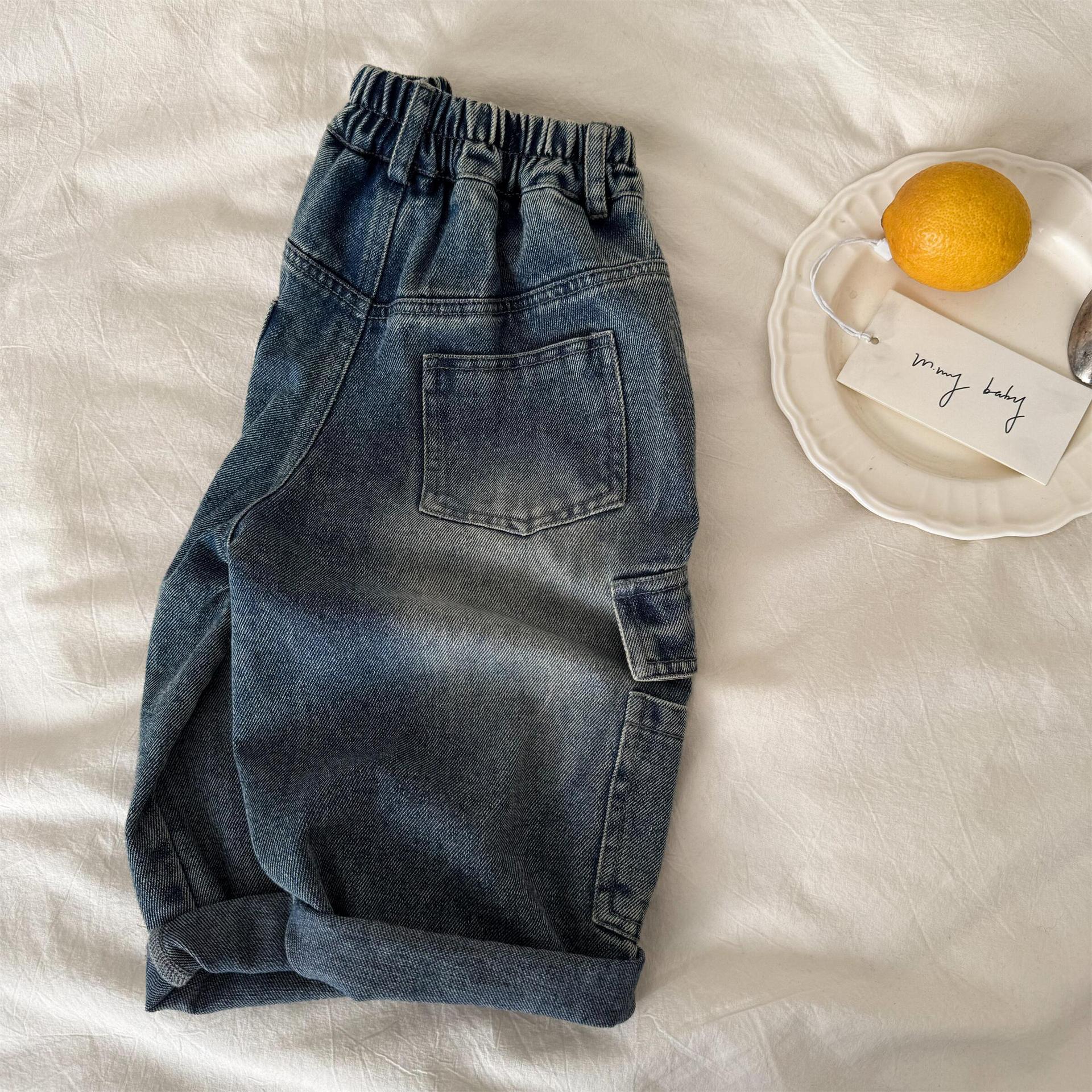 Kids Retro Denim Cargo Pants