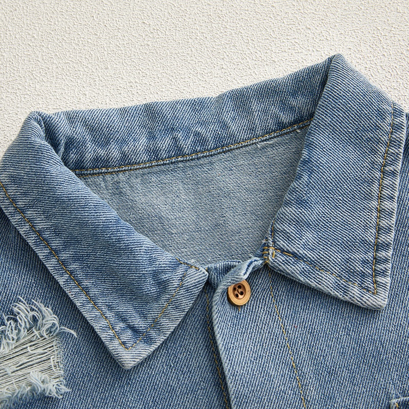 Baby ripped denim romper