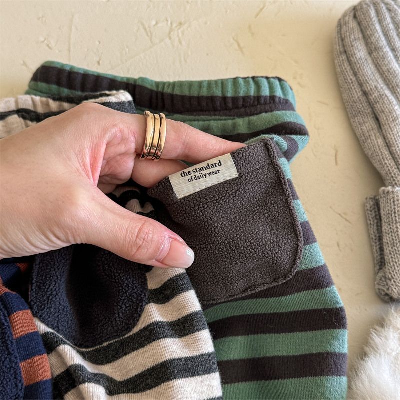 Kids Stripe Fleece Lined Leggings