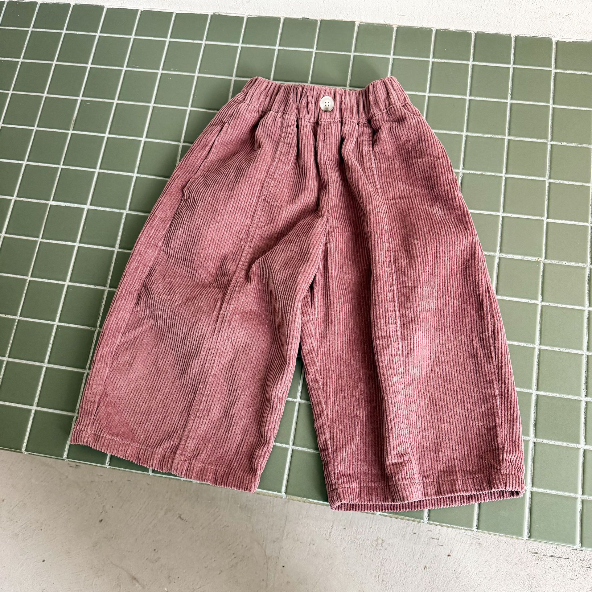 Kids Solid Color Corduroy Pants