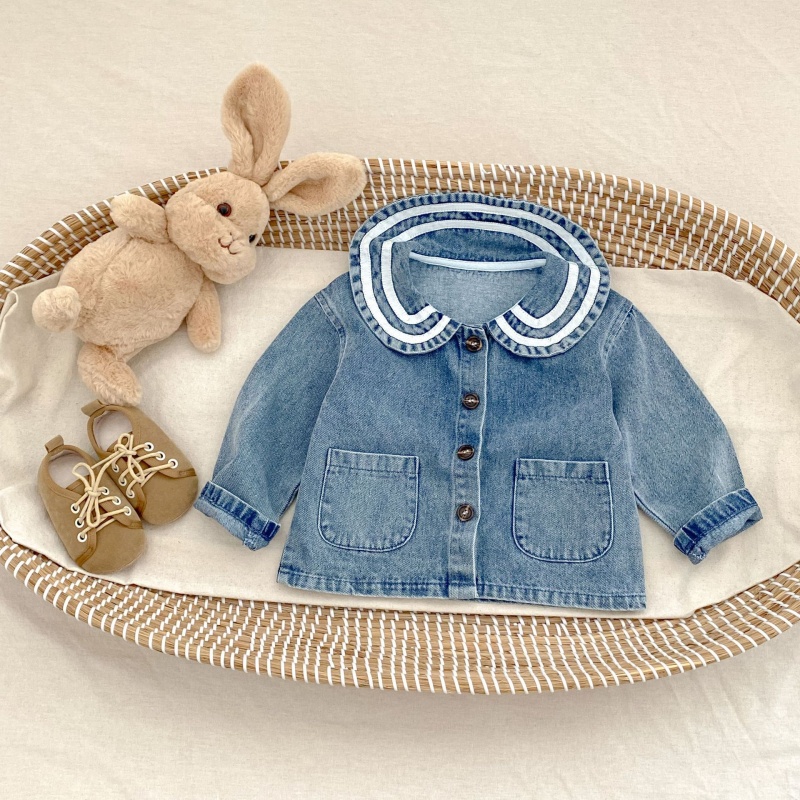Baby Toddler Girls' Peter Pan Collar Denim Jacket