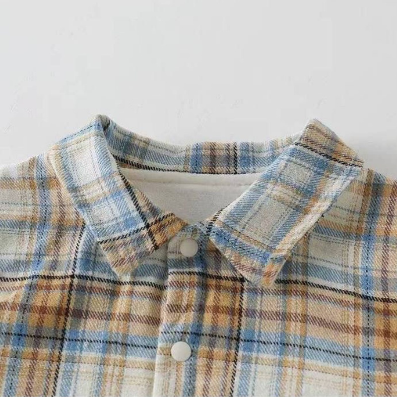 2-Piece Baby Toddler Plaid Shirt & Overalls Set