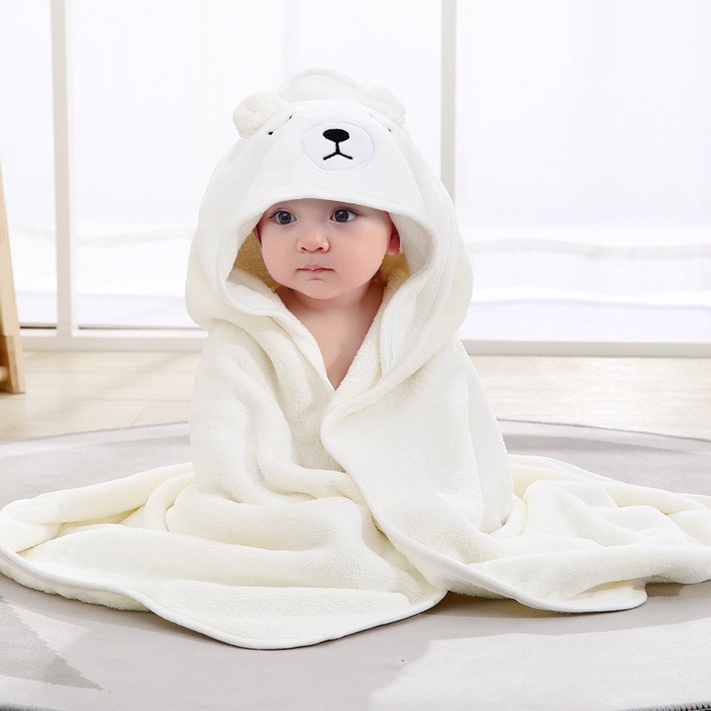 Baby Toddler Cartoon Embroidery Bath Towel Cape