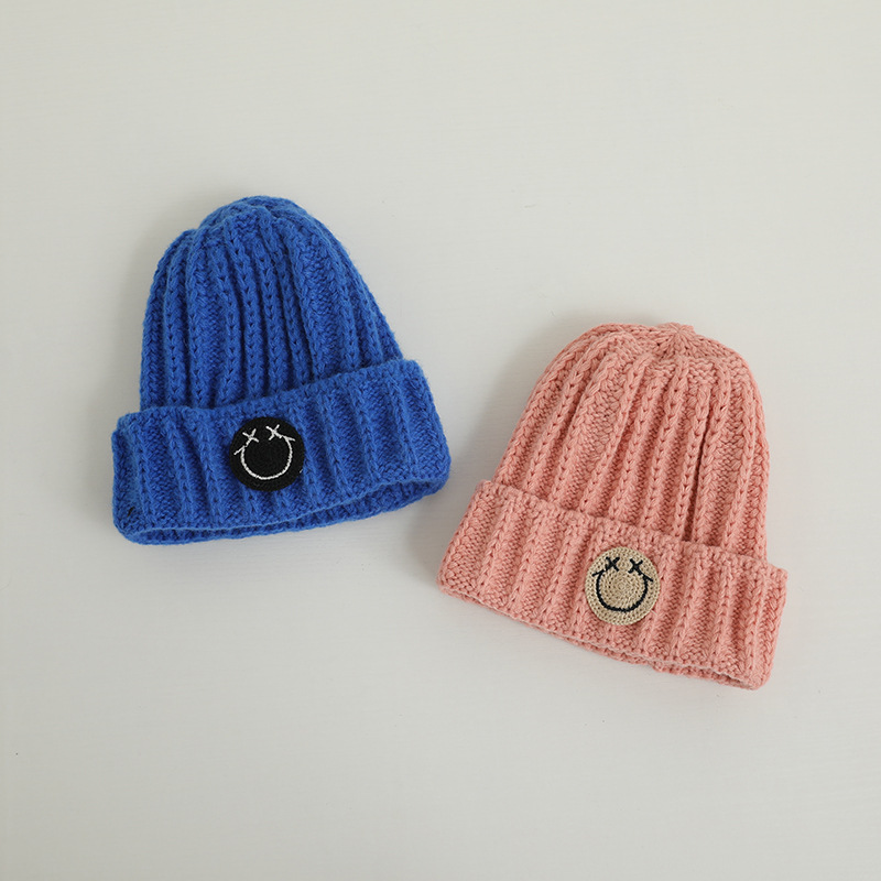 Baby Toddler Cute Smiley Solid Color Knit Hat