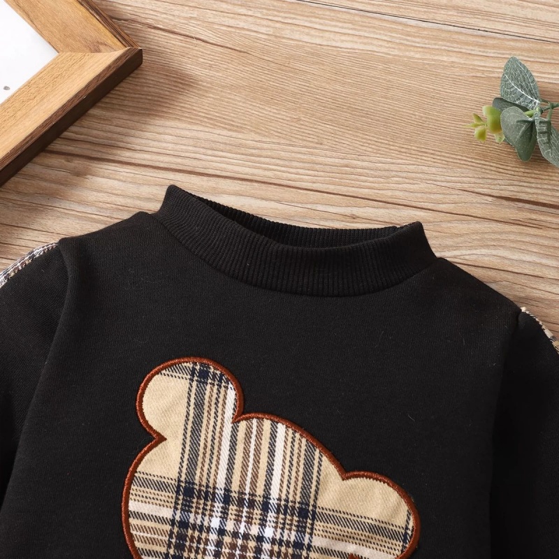 2-Piece Baby Plaid Bear Sweater Set