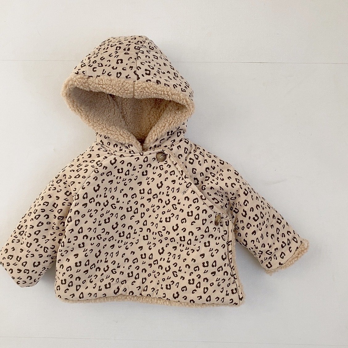 Baby Warm Leopard Floral Cotton Outerwear 