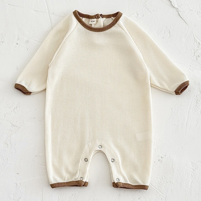 Baby Newborn Waffle Colorblock Romper