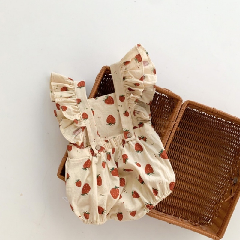 Baby Girl Strawberry Tank Romper