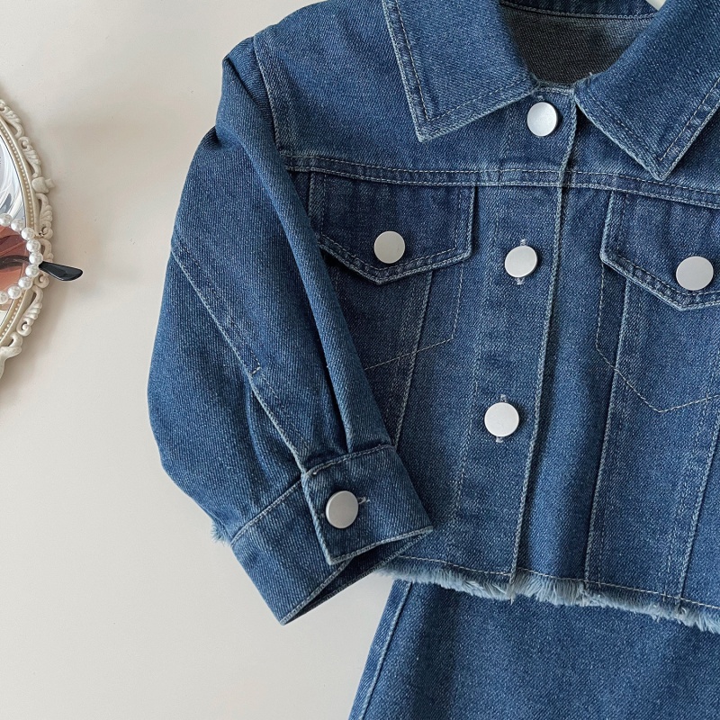 Baby Toddler Girl Denim Skirt 2-Piece Set