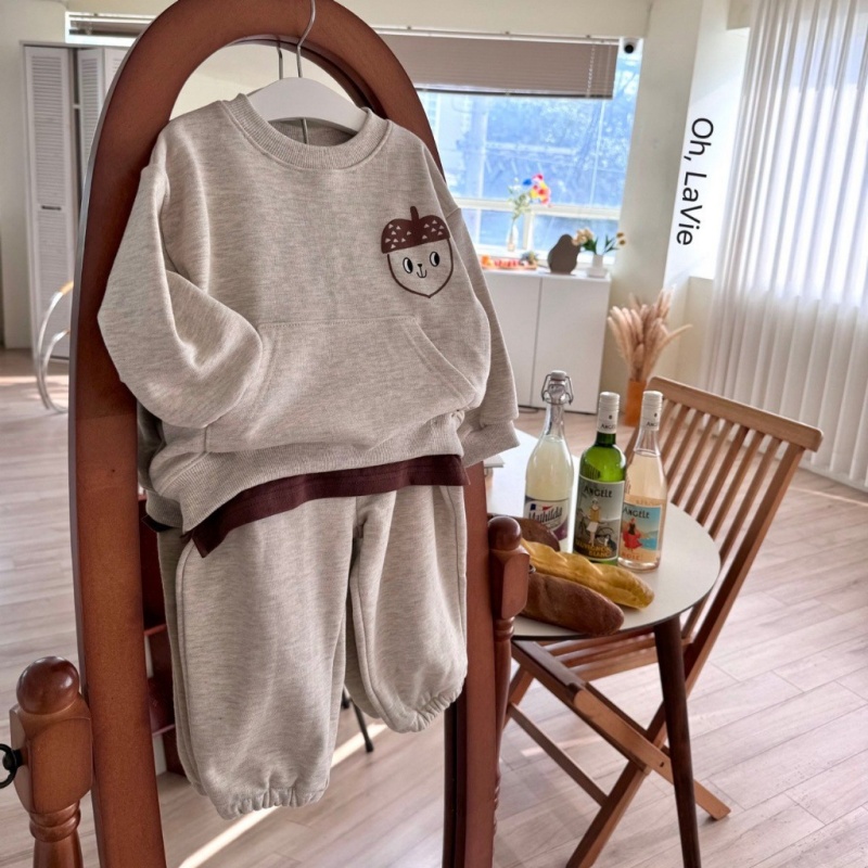 2-piece Baby Cartoon Print Patchwork Casual Sports Set