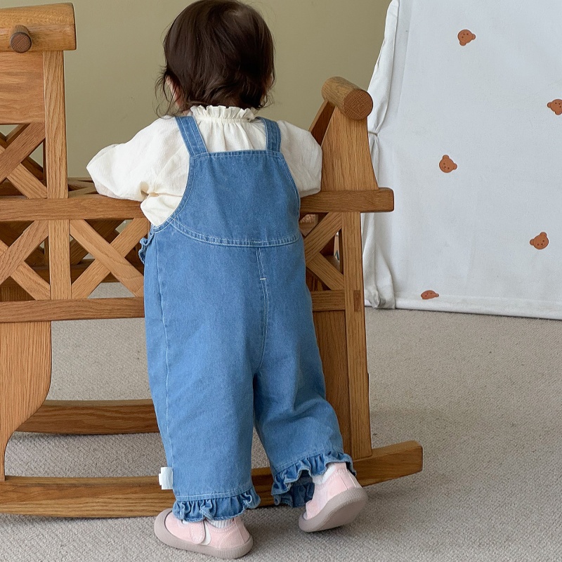Baby Toddler Printed Shirt & Cherry Print Denim Overalls
