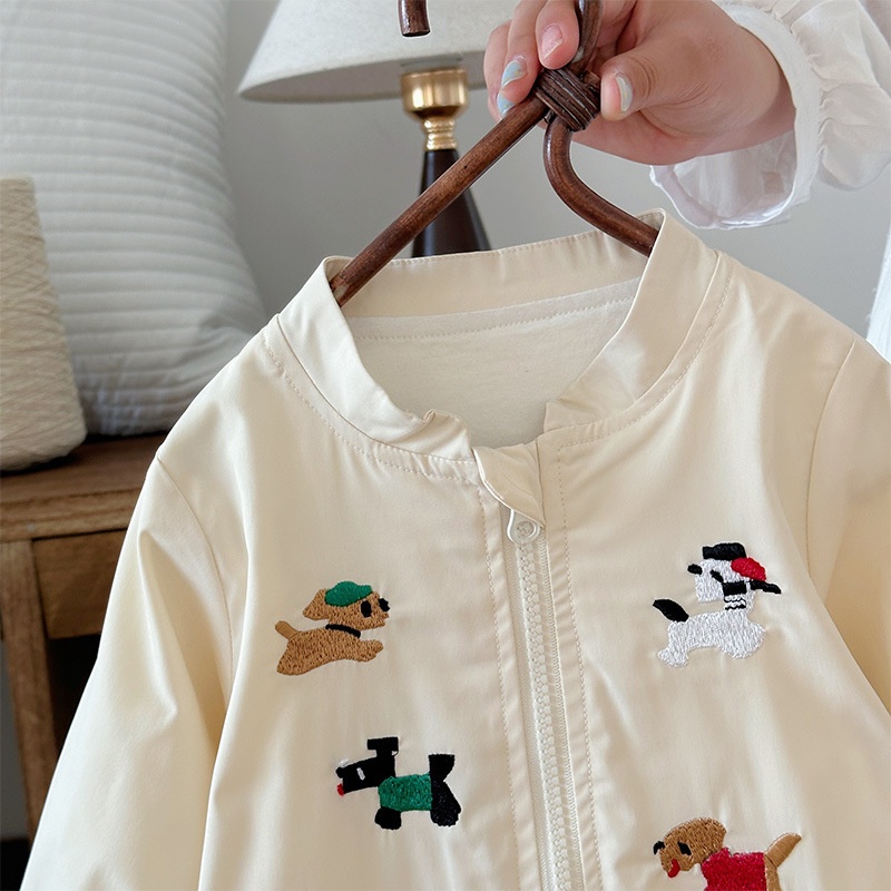 Baby Dog Print Color Block Romper