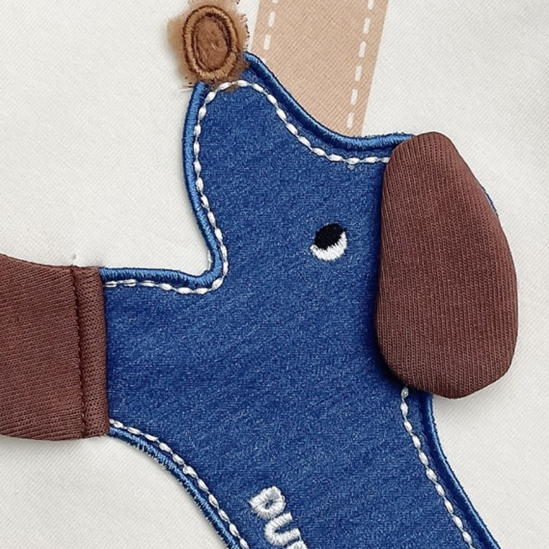 Baby Dog Backpack Print Romper