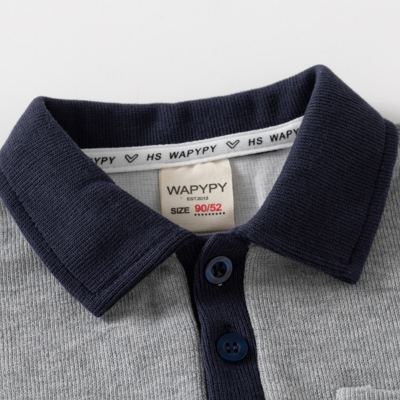 Baby Color Block Polo Neck Sweatshirt